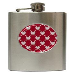 Christmas-seamless-knitted-pattern-background Hip Flask (6 Oz)