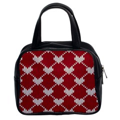 Christmas-seamless-knitted-pattern-background Classic Handbag (two Sides) by nate14shop