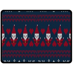 Christmas-seamless-knitted-pattern-background 005 Double Sided Fleece Blanket (large)  by nate14shop