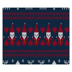 Christmas-seamless-knitted-pattern-background 005 Double Sided Flano Blanket (small)  by nate14shop