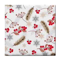 Christmas-seamless-pattern-with-fir-branches Tile Coaster by nate14shop