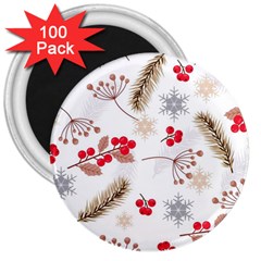 Christmas-seamless-pattern-with-fir-branches 3  Magnets (100 Pack) by nate14shop