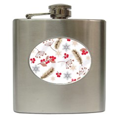 Christmas-seamless-pattern-with-fir-branches Hip Flask (6 Oz) by nate14shop