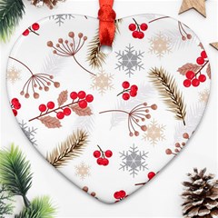 Christmas-seamless-pattern-with-fir-branches Heart Ornament (two Sides) by nate14shop