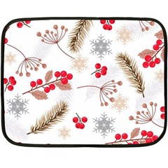 Christmas-seamless-pattern-with-fir-branches Double Sided Fleece Blanket (mini)  by nate14shop