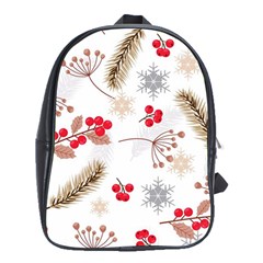 Christmas-seamless-pattern-with-fir-branches School Bag (xl) by nate14shop