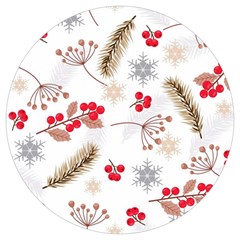 Christmas-seamless-pattern-with-fir-branches Round Trivet by nate14shop