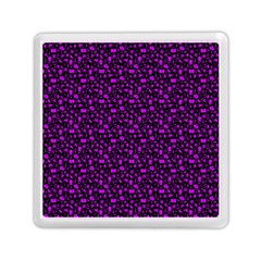 Small Bright Dayglo Purple Halloween Motifs Skulls, Spells & Cats On Spooky Black Memory Card Reader (square) by PodArtist