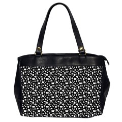 Small Bright White Halloween Motifs Skulls, Spells & Cats On Spooky Black  Oversize Office Handbag (2 Sides) by PodArtist