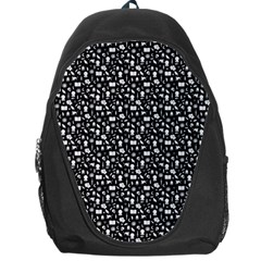 Small Bright White Halloween Motifs Skulls, Spells & Cats On Spooky Black  Backpack Bag