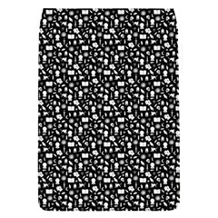 Small Bright White Halloween Motifs Skulls, Spells & Cats On Spooky Black  Removable Flap Cover (s) by PodArtist