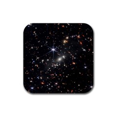 James Webb Space Telescope Deep Field Rubber Square Coaster (4 Pack) by PodArtist