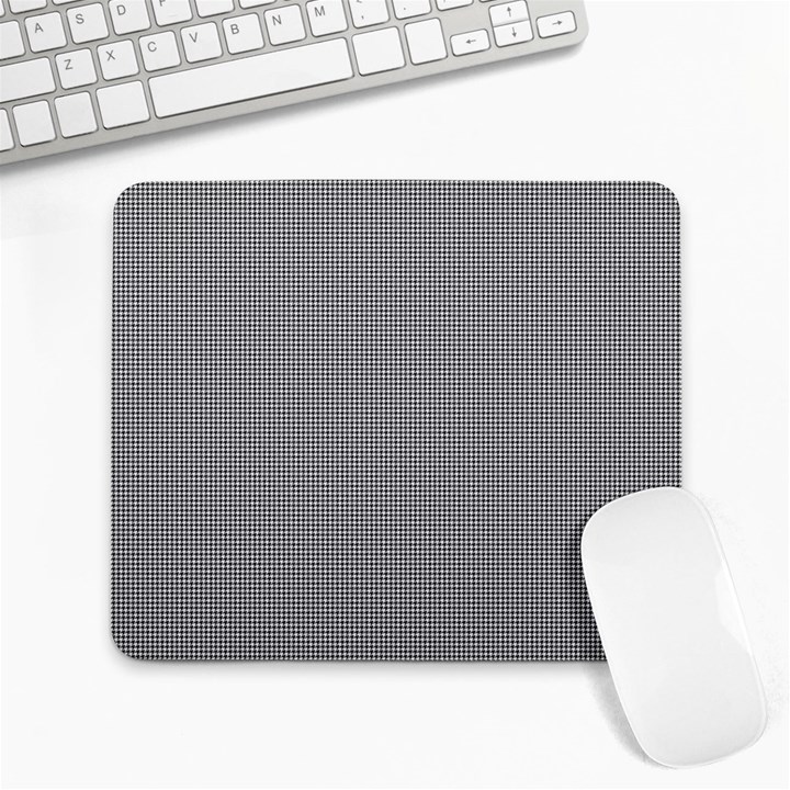 Small Soot Black and White Handpainted Houndstooth Check Watercolor Pattern Large Mousepads