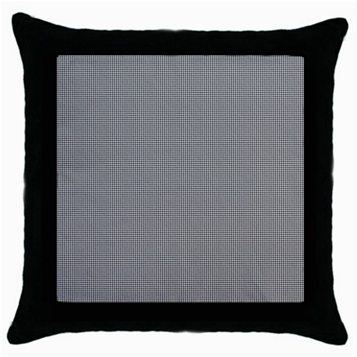 Small Soot Black and White Handpainted Houndstooth Check Watercolor Pattern Throw Pillow Case (Black)