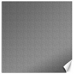 Soot Black And White Handpainted Houndstooth Check Watercolor Pattern Canvas 12  X 12  by PodArtist