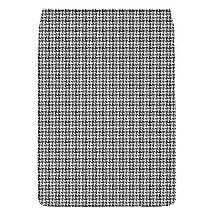 Soot Black and White Handpainted Houndstooth Check Watercolor Pattern Removable Flap Cover (L)