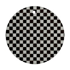 Large Black And White Watercolored Checkerboard Chess Ornament (round) by PodArtist