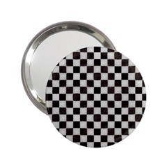 Large Black And White Watercolored Checkerboard Chess 2 25  Handbag Mirrors by PodArtist