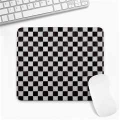 Large Black And White Watercolored Checkerboard Chess Large Mousepads by PodArtist