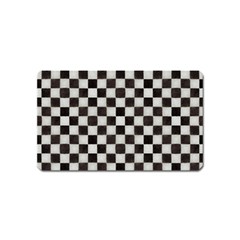 Large Black And White Watercolored Checkerboard Chess Magnet (name Card) by PodArtist