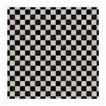 Large Black and White Watercolored Checkerboard Chess Medium Glasses Cloth Front