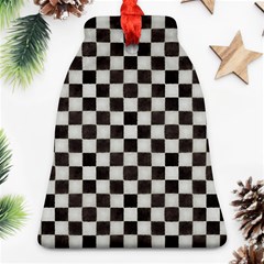 Large Black And White Watercolored Checkerboard Chess Ornament (bell) by PodArtist