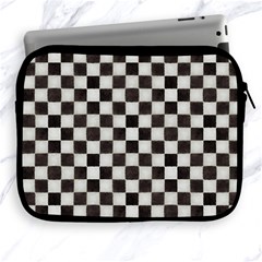 Large Black And White Watercolored Checkerboard Chess Apple Ipad 2/3/4 Zipper Cases by PodArtist