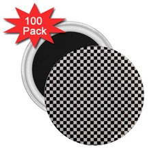 Black And White Watercolored Checkerboard Chess 2 25  Magnets (100 Pack)  by PodArtist