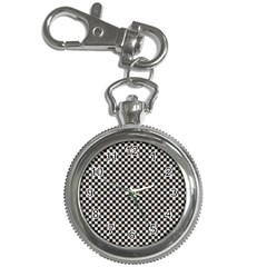 Black And White Watercolored Checkerboard Chess Key Chain Watches by PodArtist