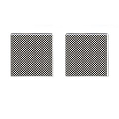 Black And White Watercolored Checkerboard Chess Cufflinks (square) by PodArtist