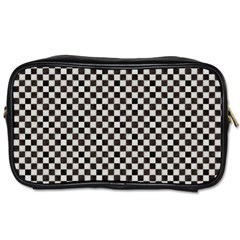 Black And White Watercolored Checkerboard Chess Toiletries Bag (one Side) by PodArtist