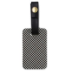 Black And White Watercolored Checkerboard Chess Luggage Tag (one Side) by PodArtist