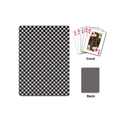 Black And White Watercolored Checkerboard Chess Playing Cards Single Design (mini)