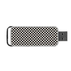 Black And White Watercolored Checkerboard Chess Portable Usb Flash (two Sides) by PodArtist