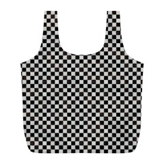 Black And White Watercolored Checkerboard Chess Full Print Recycle Bag (l) by PodArtist