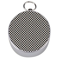 Black And White Watercolored Checkerboard Chess Silver Compasses by PodArtist