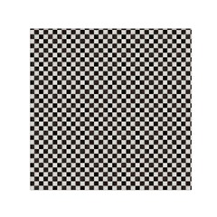 Black And White Watercolored Checkerboard Chess Square Satin Scarf (30  X 30 ) by PodArtist