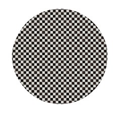 Black And White Watercolored Checkerboard Chess Mini Round Pill Box by PodArtist