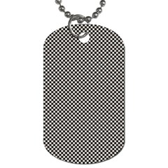 Small Black And White Watercolor Checkerboard Chess Dog Tag (one Side) by PodArtist