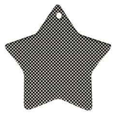 Small Black And White Watercolor Checkerboard Chess Star Ornament (two Sides) by PodArtist