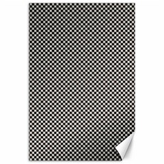 Small Black And White Watercolor Checkerboard Chess Canvas 24  X 36  by PodArtist