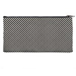 Small Black and White Watercolor Checkerboard Chess Pencil Case Back