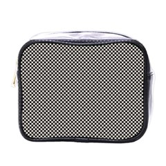 Small Black And White Watercolor Checkerboard Chess Mini Toiletries Bag (one Side) by PodArtist