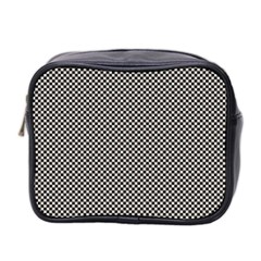 Small Black And White Watercolor Checkerboard Chess Mini Toiletries Bag (two Sides) by PodArtist