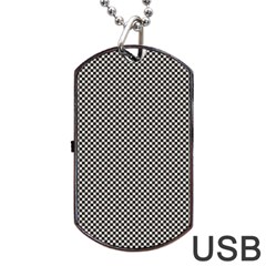 Small Black And White Watercolor Checkerboard Chess Dog Tag Usb Flash (one Side) by PodArtist