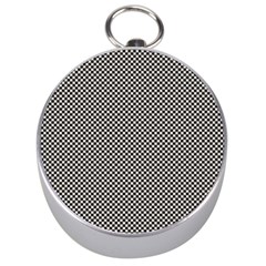 Small Black And White Watercolor Checkerboard Chess Silver Compasses by PodArtist