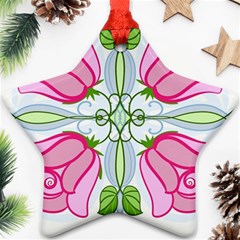 Figure Roses Flowers-ornament Ornament (star)