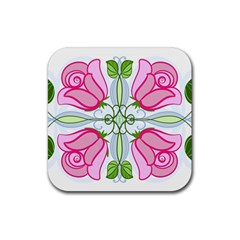 Figure Roses Flowers-ornament Rubber Coaster (square)