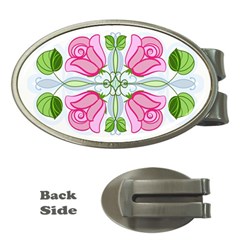 Figure Roses Flowers-ornament Money Clips (oval) 