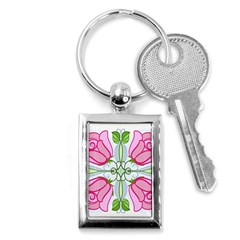 Figure Roses Flowers-ornament Key Chain (rectangle)